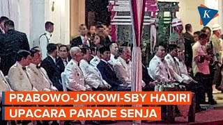 Jokowi Duduk Diapit Prabowo dan SBY di Parade Senja Kemenhan