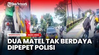 Detik-Detik Dua Matel Tak Berdaya Dipepet Polisi saat Hentikan Motor di Jalan