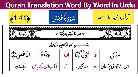 Surah al Abas | Surah Abasa | سورة عبس | Quran majeed ka Tarjuma | قرآن مجید کا ترجمہ سیکھیں
