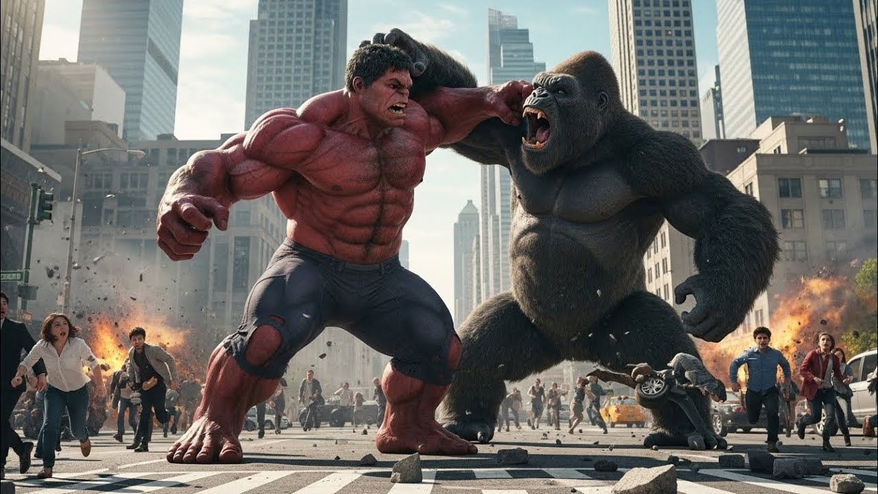 King Kong Attacks the City 🦍💥 | Red Hulk’s Ultimate Fight to Save Humanity🔥