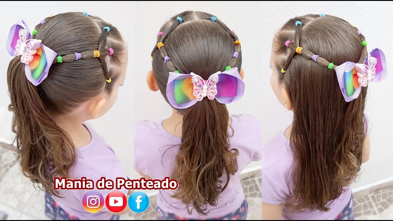 Penteado Infantil Rápido e Fácil com Tranças Simples  Quick & Easy  Hairstyles with Braids for Girls 