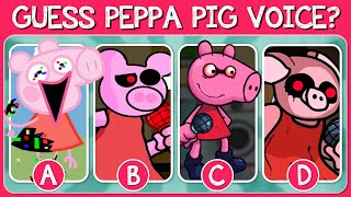 FNF  GUESS CHARACTER BY THEIR VOICE | PEPPA PIG QUIZ | PEPPA PIG EXE, PIBBY PEPPA, BACON PEPPA....