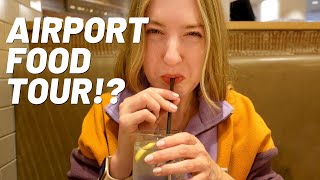 Stuck in Heathrow Airport: FOOD TOUR in London Airport! Can you find good eats at an airport?!