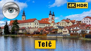 Scenic Telč town Walking Tour (UNESCO World Heritage) 🇨🇿 Czech Republic 4k HDR ASMR