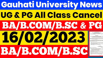 BA/B.COM/B.SC & PG All Sem Class Cancel | GU Big Update All Class Cancel | GU Varsity Week 2023
