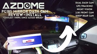 AZDOME PG18S Dash Cam mirror REVIEW+INSTALL!