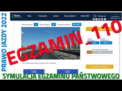 ✅❌Cały egzamin na prawo jazdy 2022❌✅ część 110 kategoria B