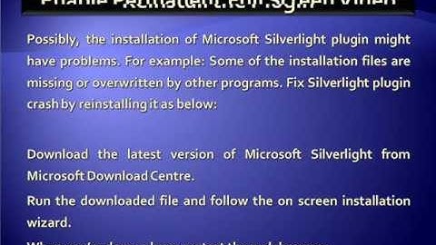 How To Fix Silverlight Plugin Crash