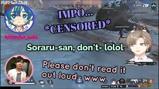 [ENG SUB] Soraru Cluelessly Reads a Dirty Name [Apex Legends]