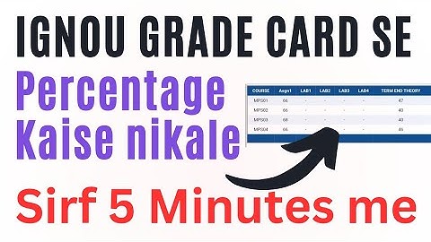 IGNOU Grade Card Percentage Calculation | IGNOU Grade Card से Percentage कैसे निकाले
