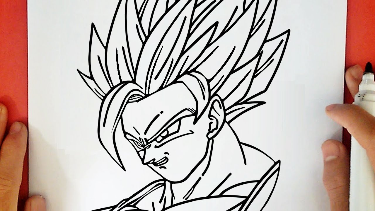 Como Desenhar o Goku SSJ2 - Passo a passo - How to Draw Goku 