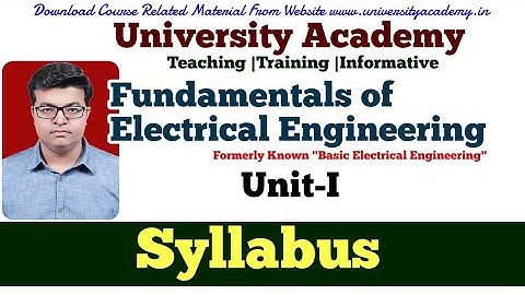 FEE2: Fundamentals of Electrical Engineering Syllabus | AKTU BEE Lecture and Notes