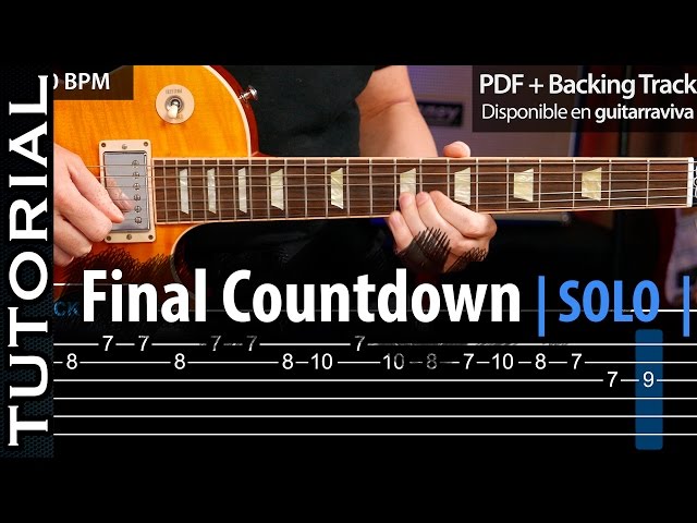 Cómo tocar el SOLO de THE FINAL COUNTDOWN  guitarraviva (épico) class=