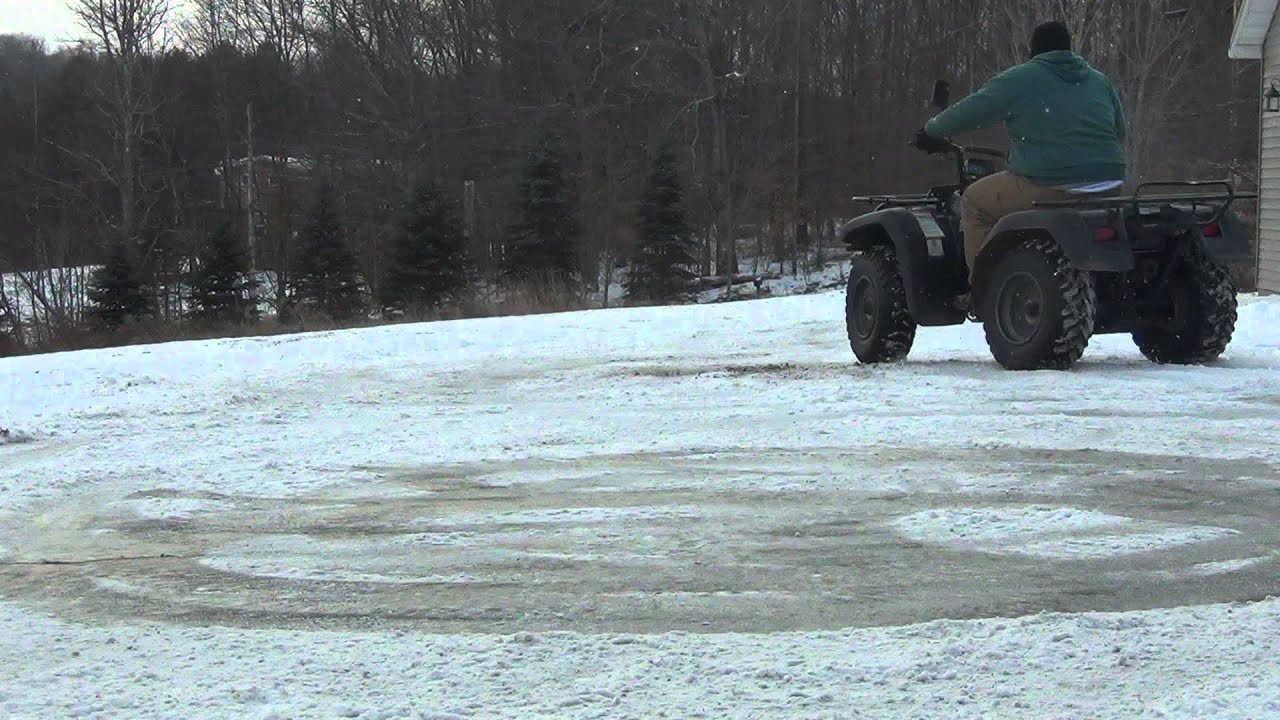 ATV (Four Wheeler) Fun In The Snow ***FAIL*** - YouTube