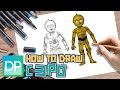 DRAWPEDIA] HOW TO DRAW C3PO FROM STARWARS - STEP BY STEP DRAWING TUTORIAL