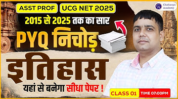 UGC NET DEC 2025 History | PYQ निचोड़ 2015–2025 | Assistant Professor Exam तैयारी | Class 01