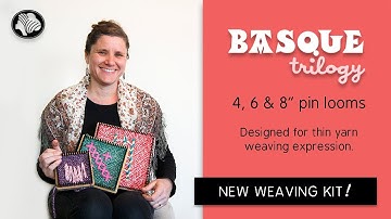 BASQUE TRILOGY - Set of 4, 6 & 8” Pin Looms Designed for thin yarn weaving expression.