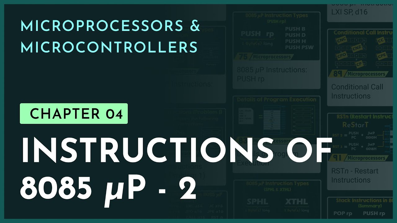 Instructions of 8085 Microprocessor - 2 | Chapter 4 | Microprocessors ...