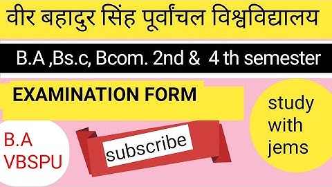 vbspu examination form ba bsc bcom 2nd /4th / 6th semester