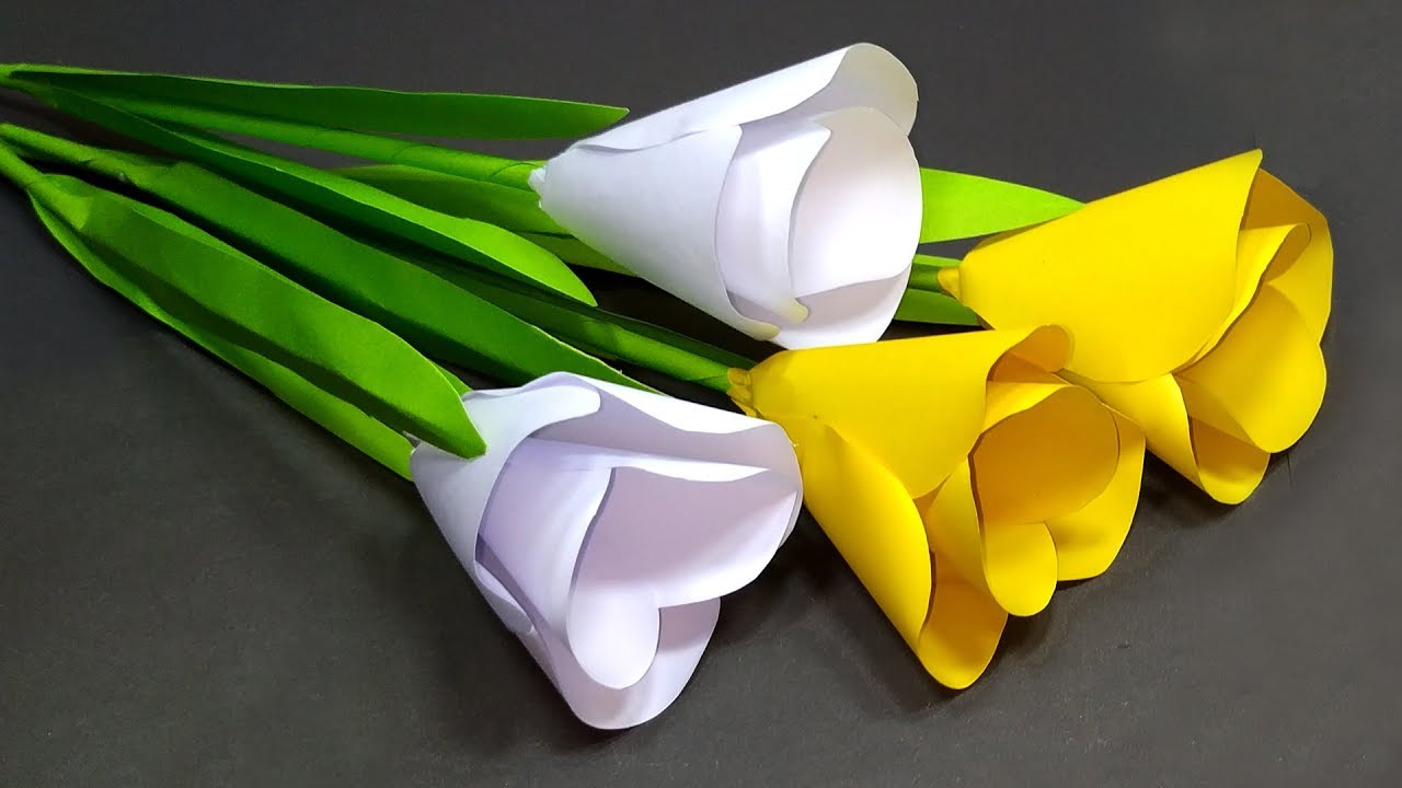 Como hacer tulipanes de papel