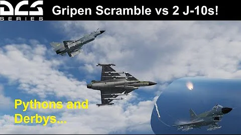 JAS-39 Gripen vs 2x J-10As | Checking Out the Python and Derby Missiles | Digital Combat Simulator