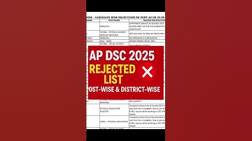 AP DSC 2025 Rejected List | Post-wise & District-wise Updates