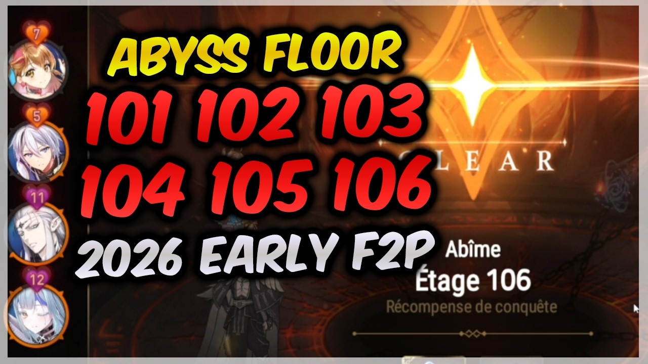 Abyss floor 101 102 103 104 105 106 - guide FR + Gear Epic Seven 2026
