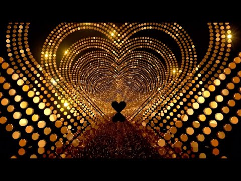 Heart Of Gold Heart Tunnel | Romantic | Gold Glitter Visual Loop