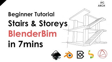 BlenderBim - Beginner Tutorial - Stairs & Storeys in 7mins