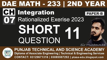 DAE MATH 233 Chapter 7 Short Question 11 | Sir Muhammad