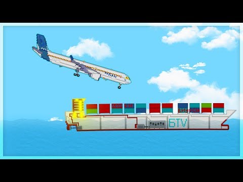 КРУШЕНИЕ САМОЛЁТА НА КОРАБЛЬ | FLOATING SANDBOX