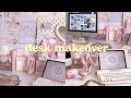 Desk makeover aesthetic  pinterest pink coquette anime and kpop inspired  desk tour 