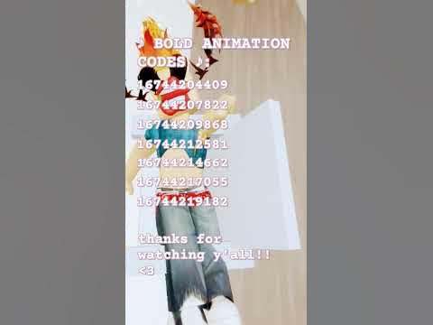 ☁️ Bold Animation Codes for Brookhaven & Berry Ave. ☁️ #preppy #roblox ...