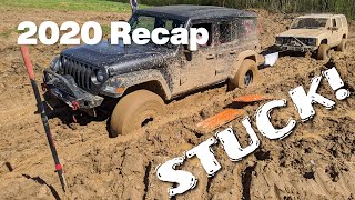 Jeep JL, Jeep JK, and Jeep XJ -- Stuck in mud -- 2020 Recap