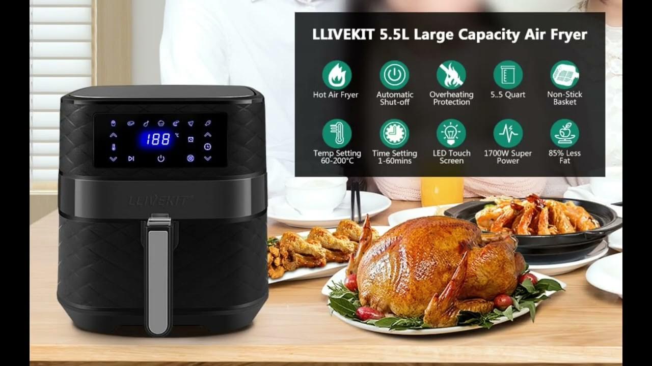 LLIVEKIT Black Hot Large Air Fryer Low Fat and OilLess Cooking 🔥🔥 Home