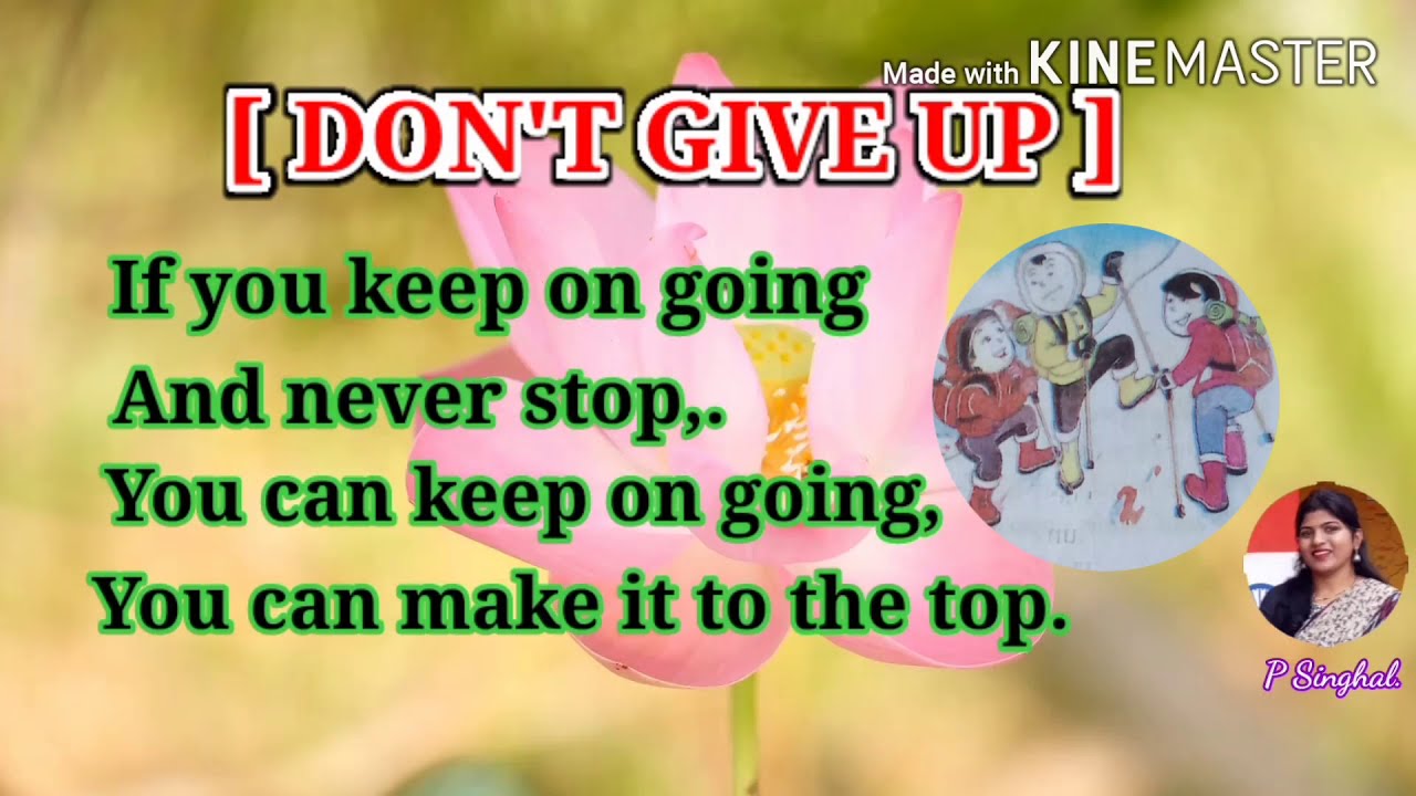 DON'T GIVE UP (RAINBOW , CLASS - 5 , LESSON - 1 )