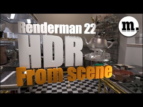 Create HDR map from a maya scene | Renderman 22 tutorial | Renderman spherical camera