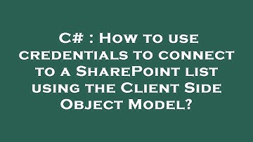 C# : How to use credentials to connect to a SharePoint list using the Client Side Object Model?