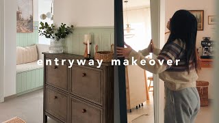 Entryway makeover | Ikea hemnes hack + diy shiplap boards from mdf