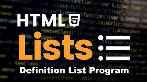 Create Definition List in HTML | How to Create Definition List in HTML