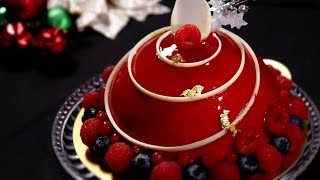 真っ赤なベリーケーキの作り方。 How to make christmas Berry Mousse