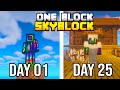 Can I Survive 100 Days in ONE BLOCK Skyblock HARDCORE Minecraft #1