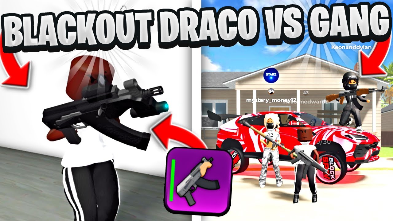 ВРАЩАЙСЯ С BLACKOUT DRACO, ЧТОБЫ СРАЖАТЬСЯ С ОГРОМНОЙ БАНДОЙ В ROBLOX BLOCKSPIN