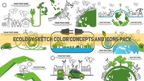Ecology Sketch Color Concepts and Icons Pack | After Effects Template | Video Displays