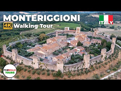 Monteriggioni, Italy Walking Tour - 4K - with Captions
