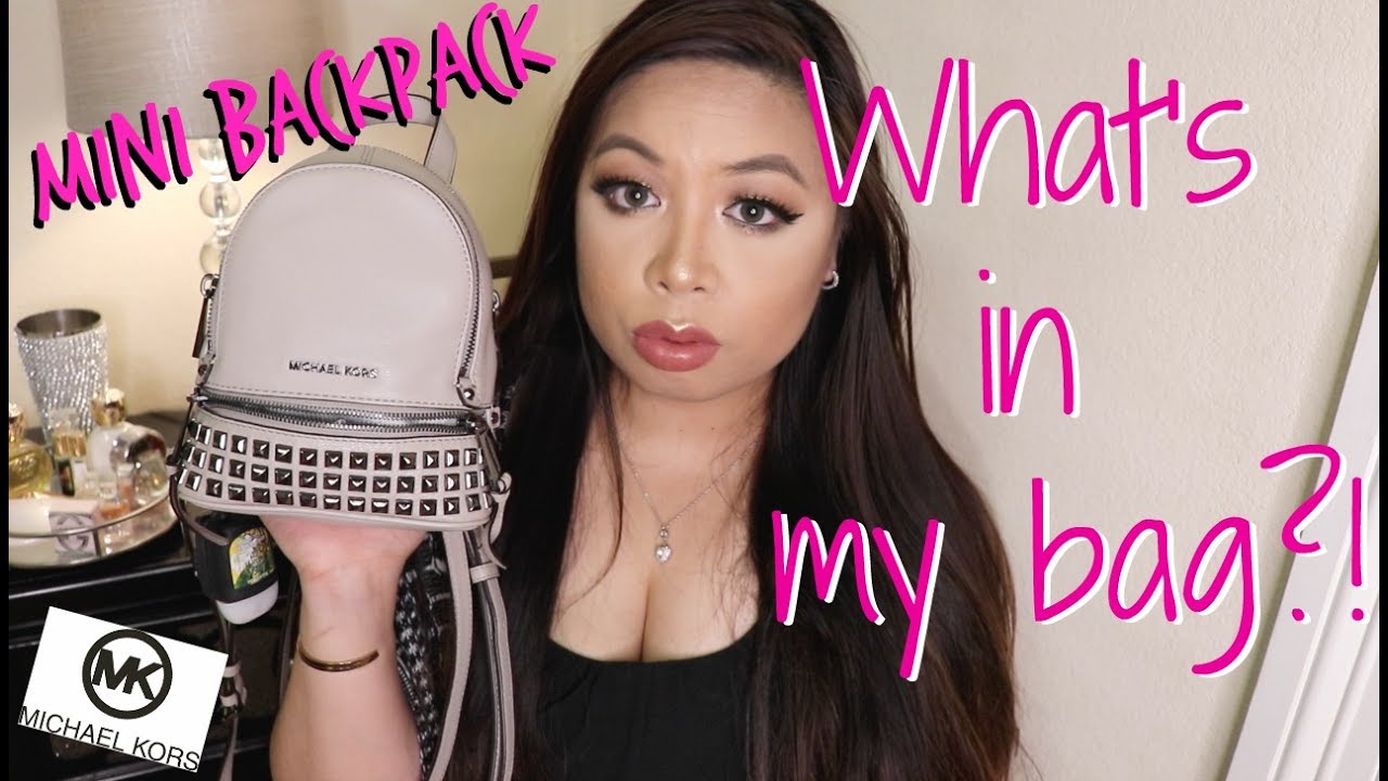 What&#39;s in my bag?! | mini michael kors backpack - YouTube