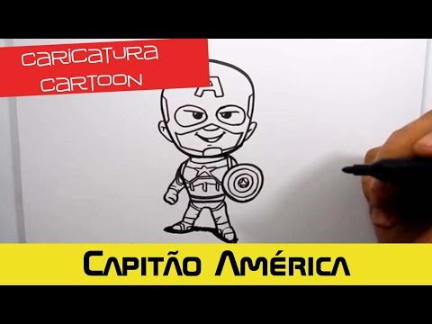 CARICATURA CARTOON CAPITÃO AMÉRICA - COMO DESENHAR CARICATURA CARICATURISTA ABEL COSTA