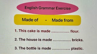 Made of - Made from | English Grammar Exercise