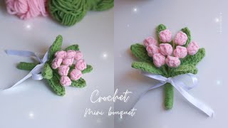 [Eng sub] Crochet mini bouquet 💐 | Hướng dẫn móc bó hoa mini chi tiết nhất | Moc Mien Crochet