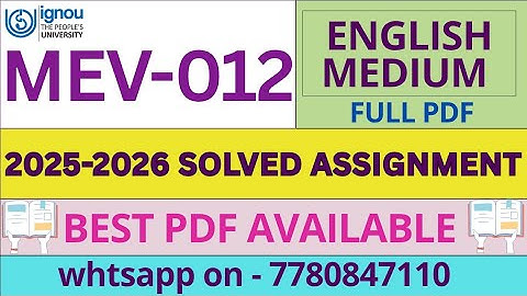 MEV12 Solved Assignment 2025-26 | MSc Environmental Science | IGNOU | January 2025 to July 2026